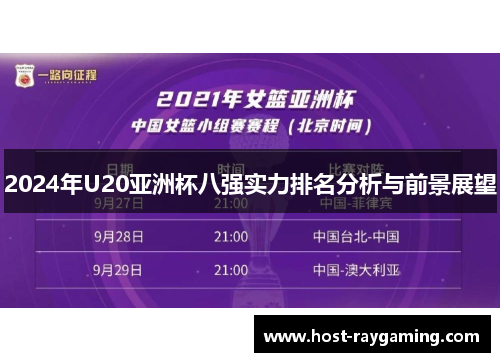 2024年U20亚洲杯八强实力排名分析与前景展望